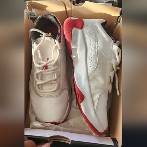 White and Red Athletic Sneakers